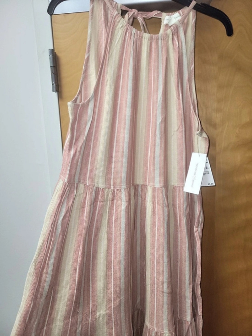 Treasure & Bond Pine Desert Multi Jana Stripe Dress Striped Mini Dress in Pink &